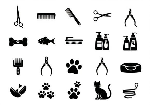 Black Pet Grooming Tools and Accessories