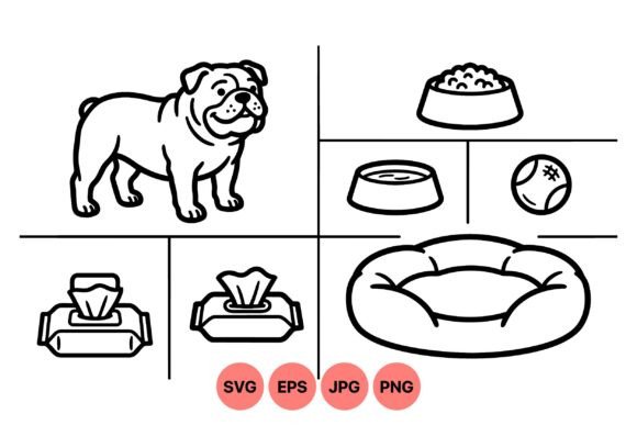 Bulldog Pet Accessories Clipart