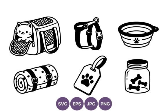 Cat Carrier Collar Bowl Pet Accessories