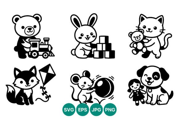 Cute Baby Animals Playing with Toys