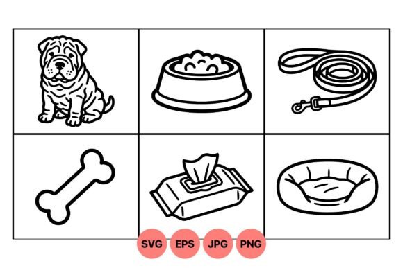 Cute Bulldog Puppy Clipart Pack