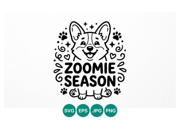 Cute Corgi Zoomie Season Vector