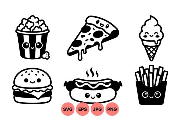 Cute Kawaii Fast Food Clipart