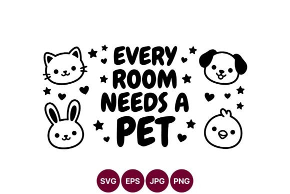 Cute Pet Faces Clipart Set