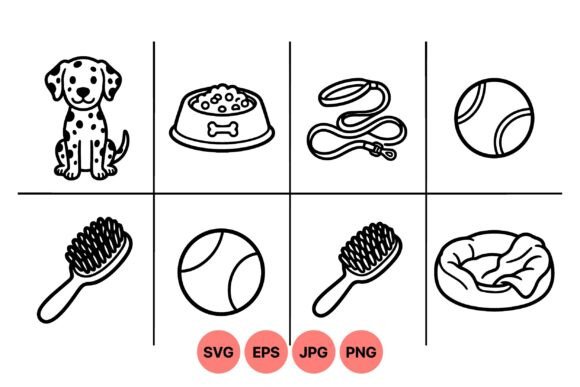 Cute Puppy Pet Care Icons