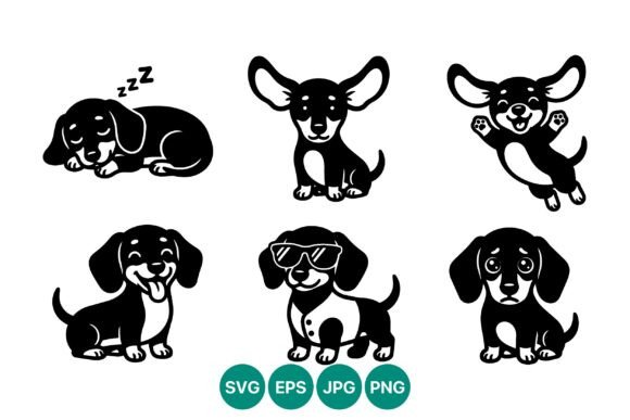 Dachshund Puppy Cartoon Vector Art