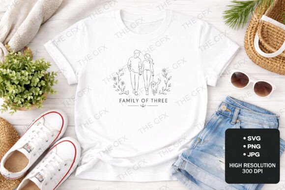 Family of Three T-shirt Design