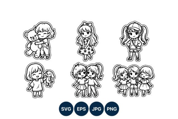 Girls Hugging and Playing with Teddy