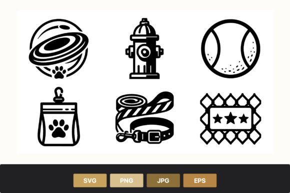 Pet Accessories Ball Hydrant Leash Icons