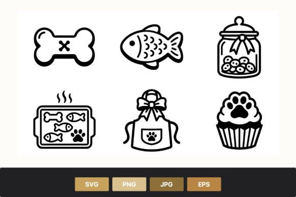 Pet Food Bone Fish Jar Apron Cupcake