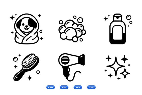 Pet Grooming Icon Collection