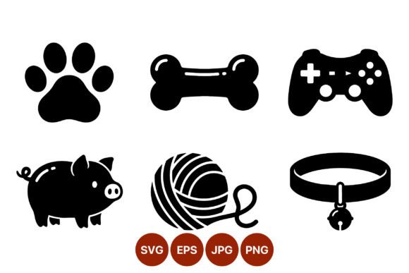 Pet Paw Bone Gamepad Pig Ball Collar