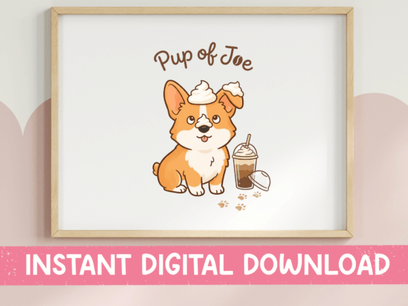Pup of Joe Corgi Coffee Art